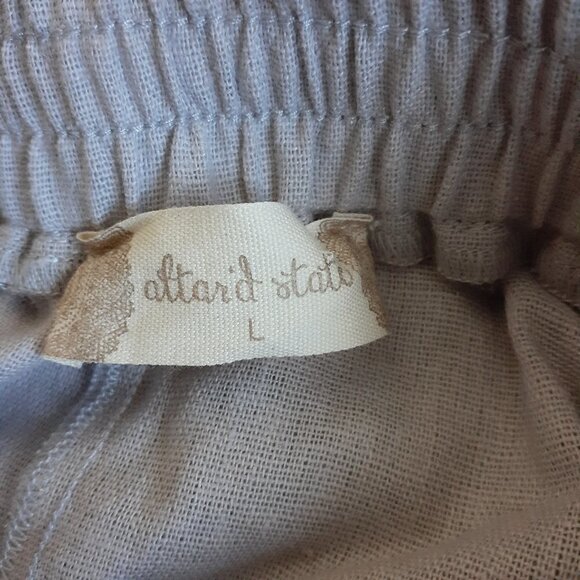 Altar'd State NWT Women's Large Gray Violet Linen Blend Back Tie Shorts Romper - Picture 5 of 12